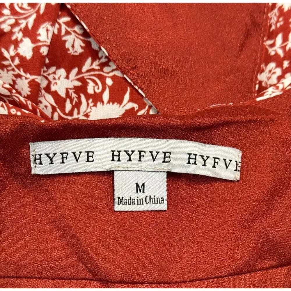 HYFVE HYFVE HYFVE Double Strap Floral Backless Dress Women's Medium‎ Rust NEW - Picture 12 of 16
